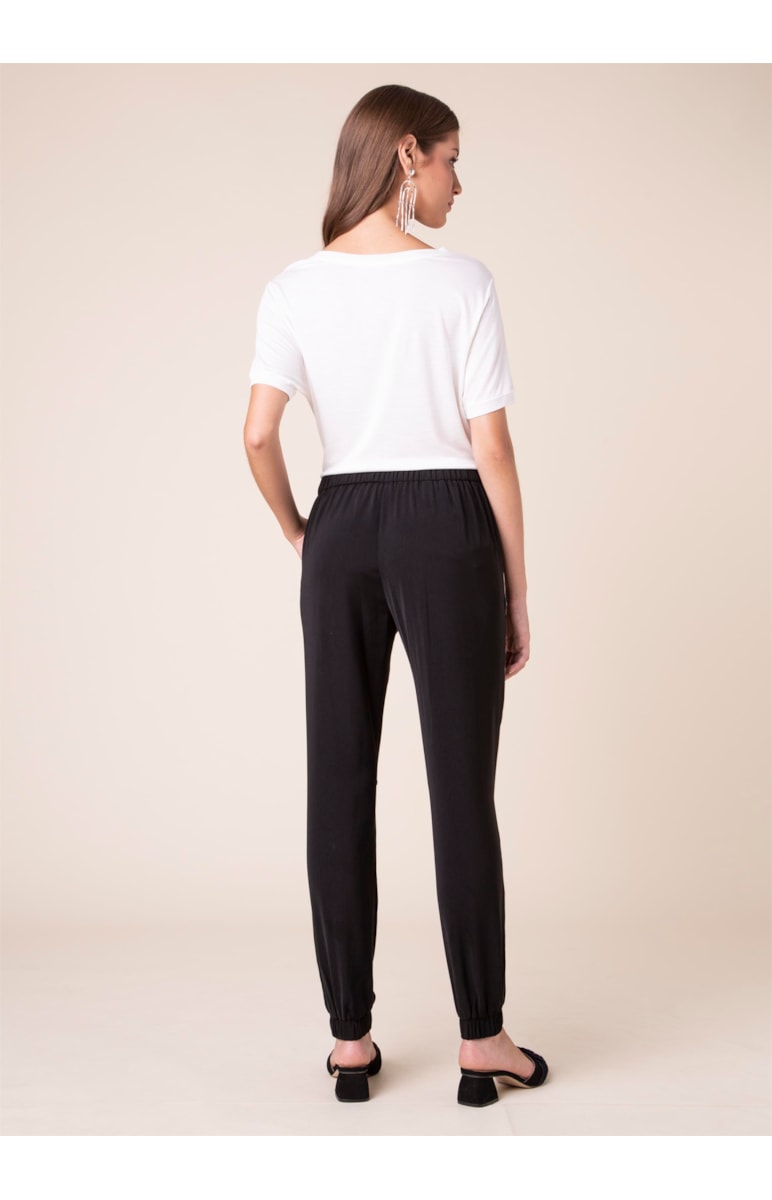 Calça Skinny Elástico Barra Preto