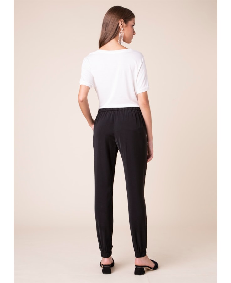 Calça Skinny Elástico Barra Preto