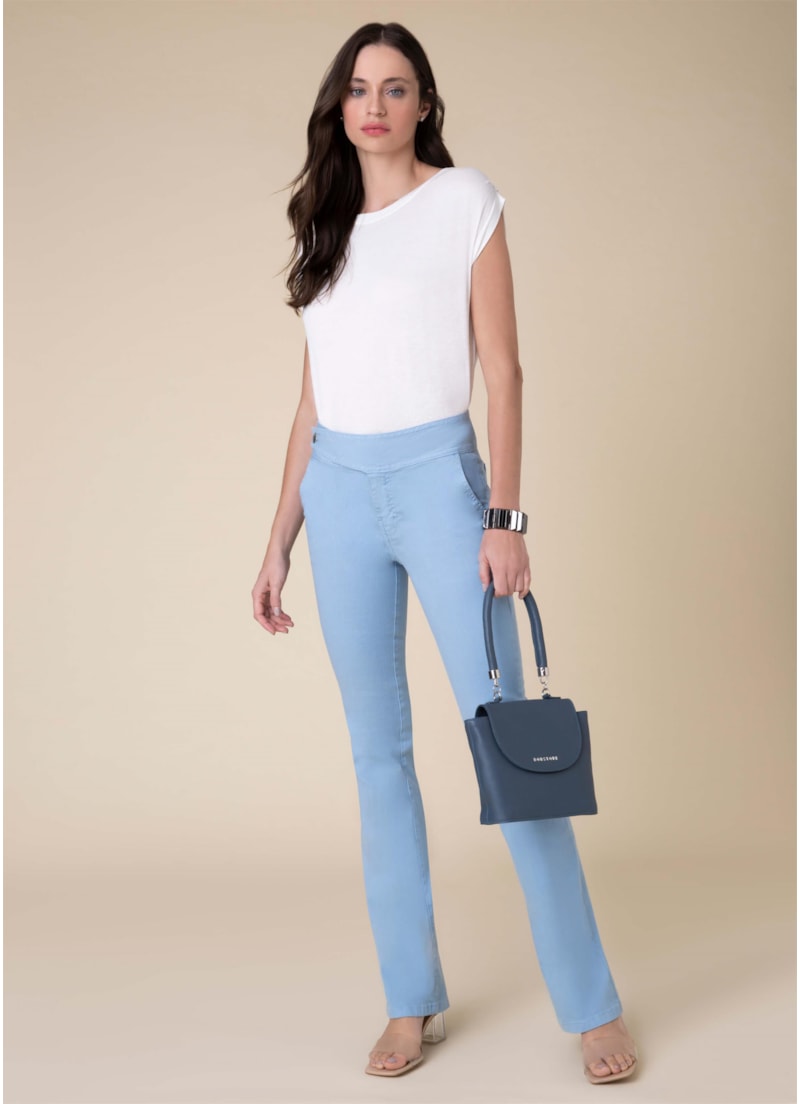Calça Sofia Bootcut Color Azul Claro