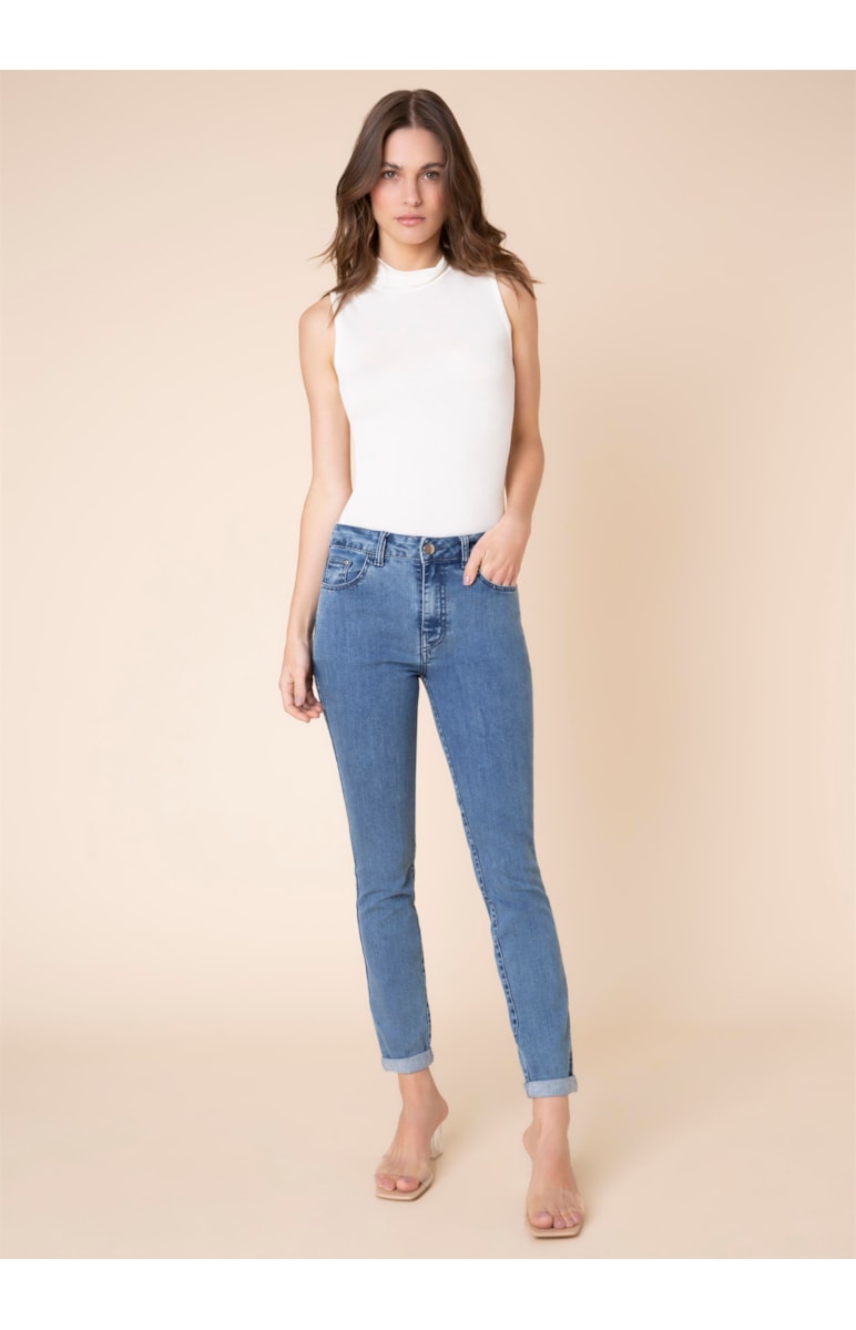 Calça Sofia Skinny Comfort 318 Lav.Medio Destroyer