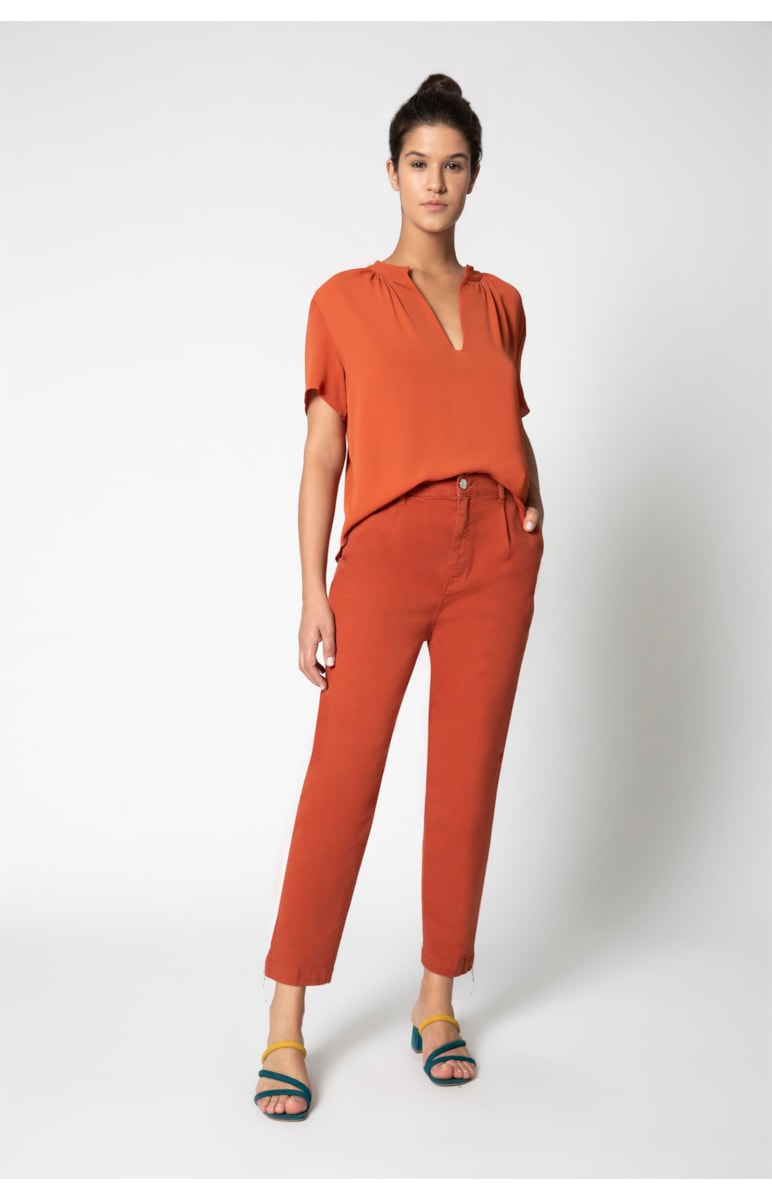 Calca Soft Color Ly Baggy Prega Cos Telha