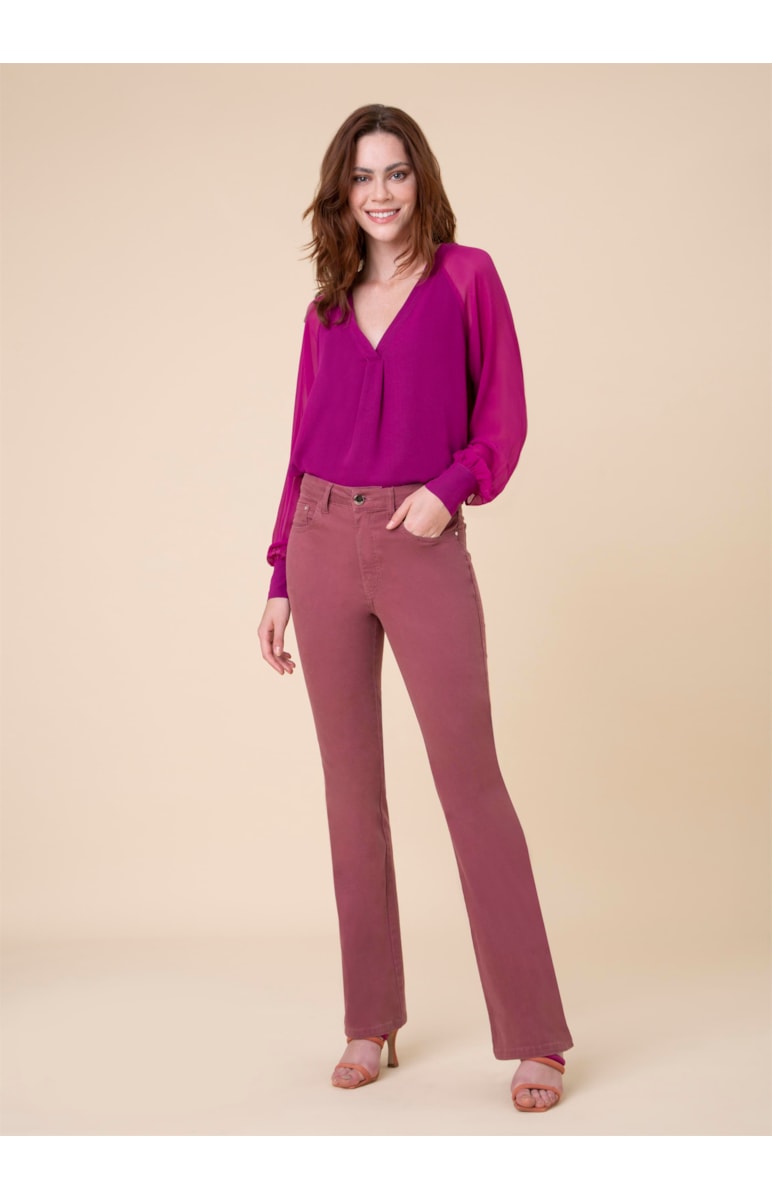 Calça Soft Color Marie Bootcut Vinho