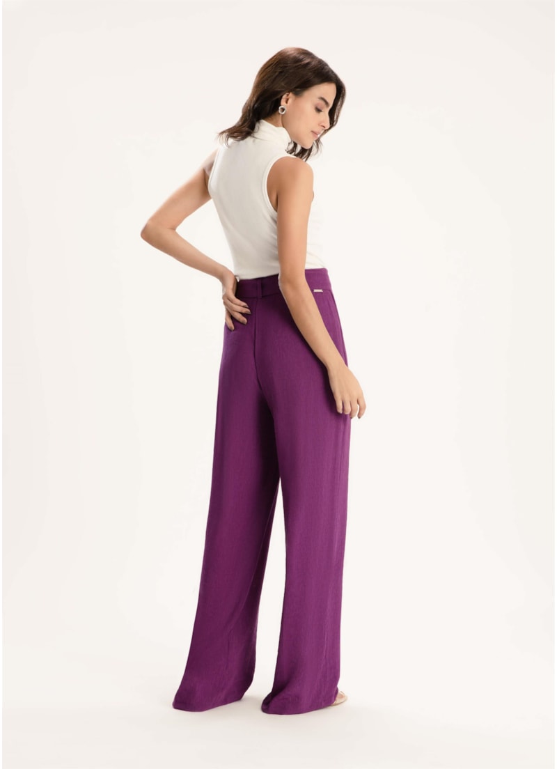 Calça Soft Texture Wide Leg Roxo