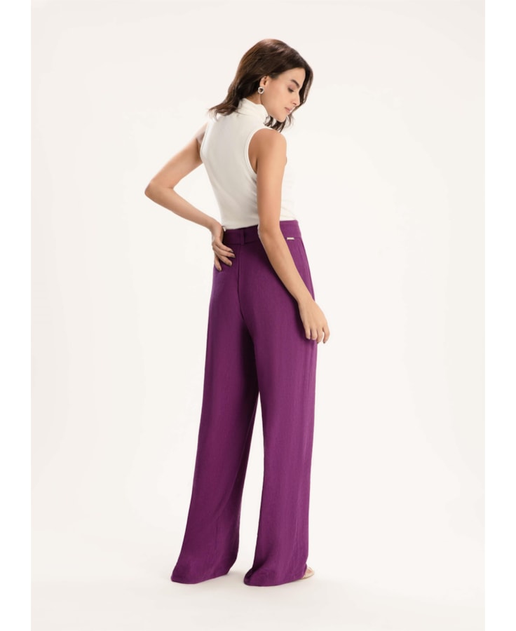 Calça Soft Texture Wide Leg Roxo