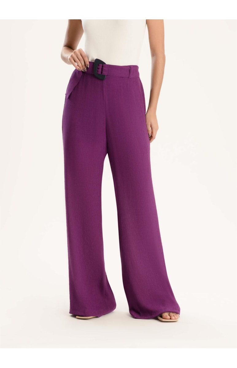 Calça Soft Texture Wide Leg Roxo