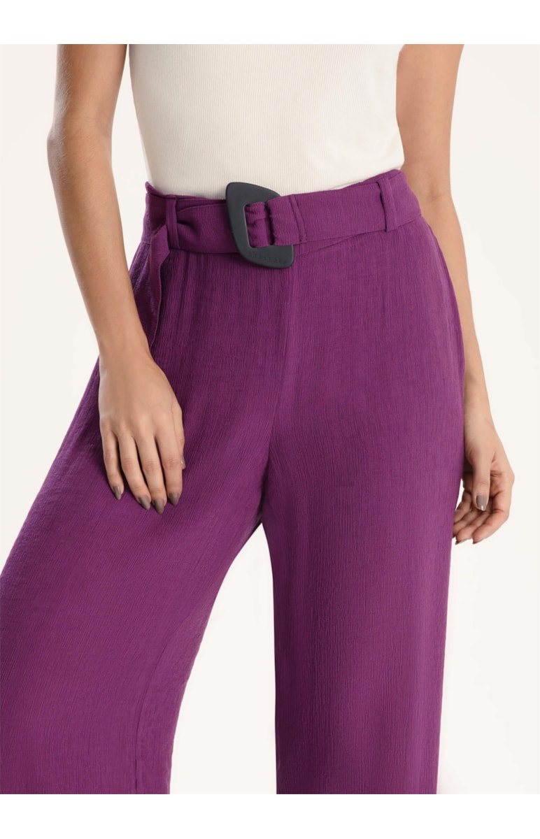 Calça Soft Texture Wide Leg Roxo