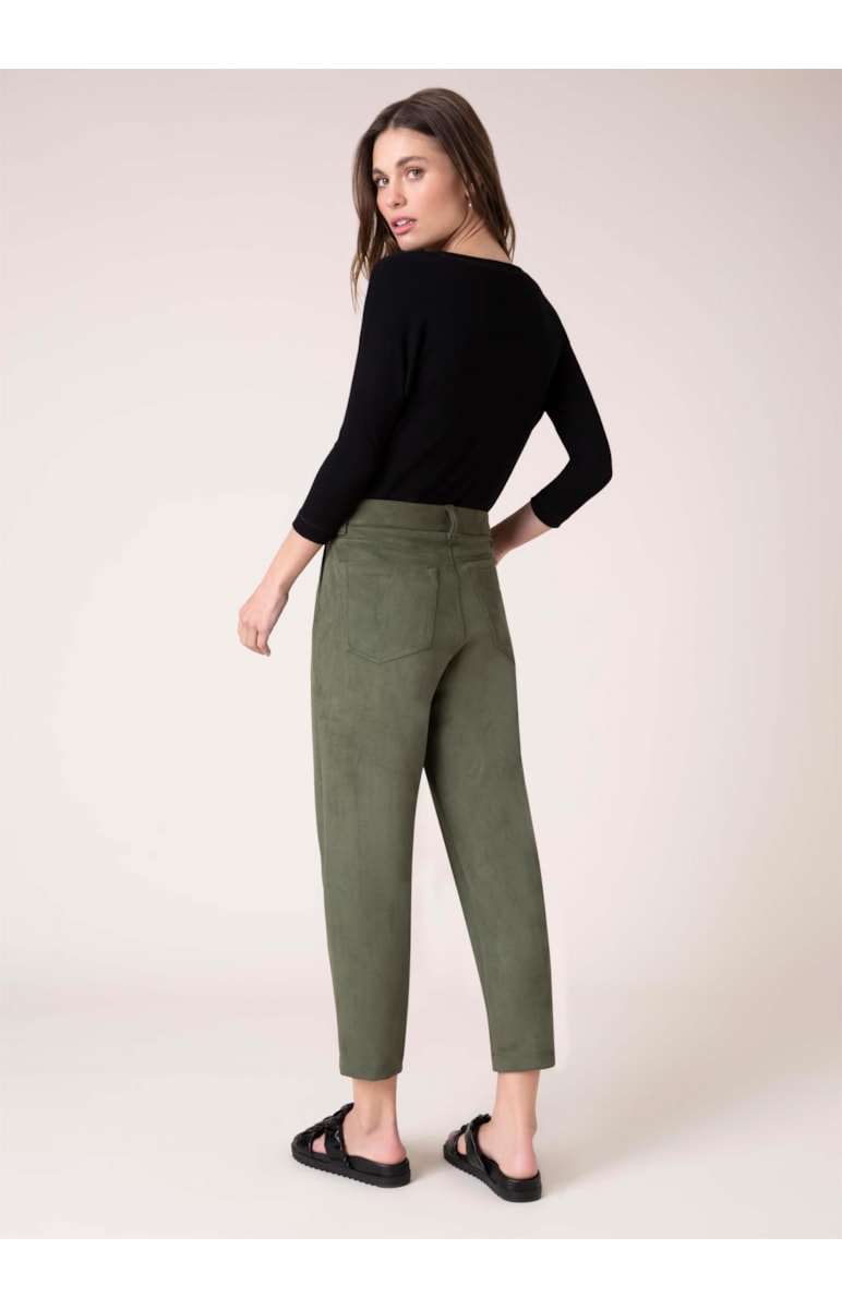 Calça Suede Carrot Verde Militar