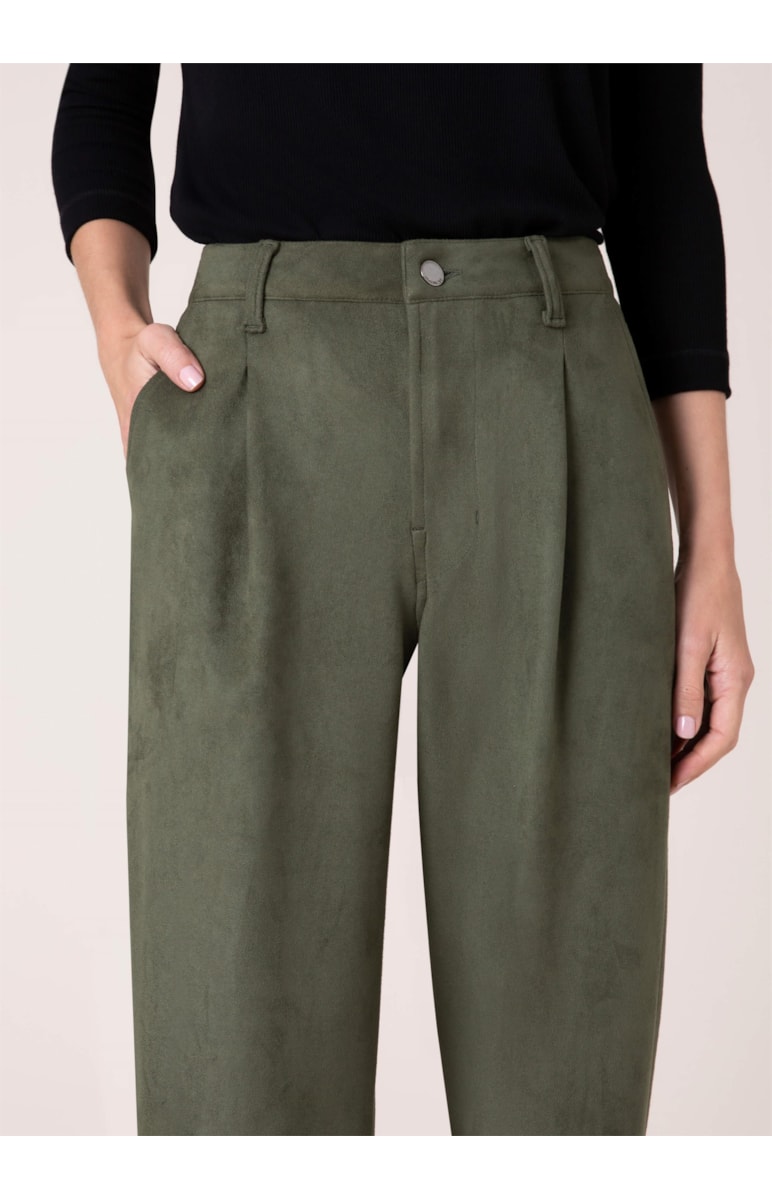 Calça Suede Carrot Verde Militar