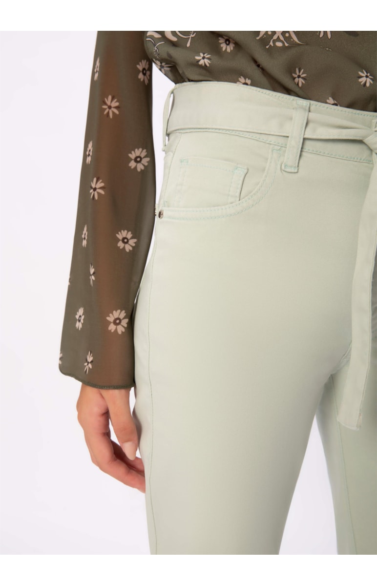 Calça Techno Color Sofia Cigarretefaix Verde Claro
