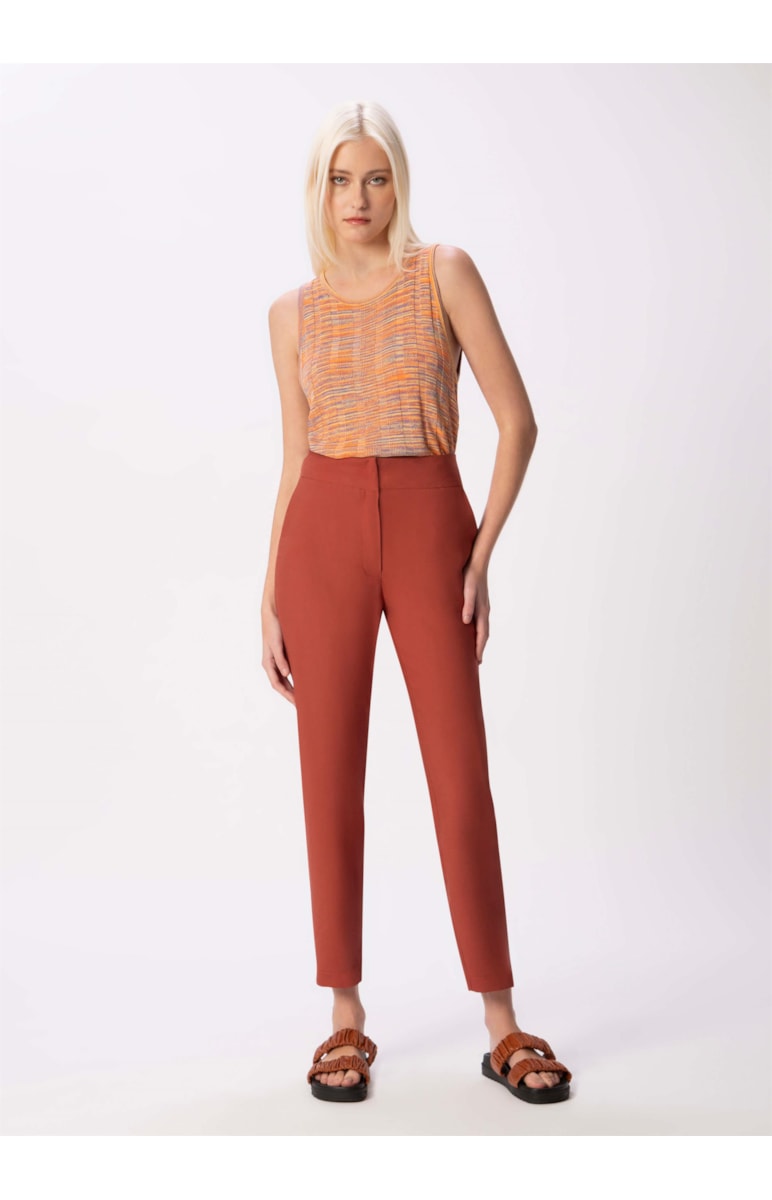Calça Texture Cigarrete Marrom