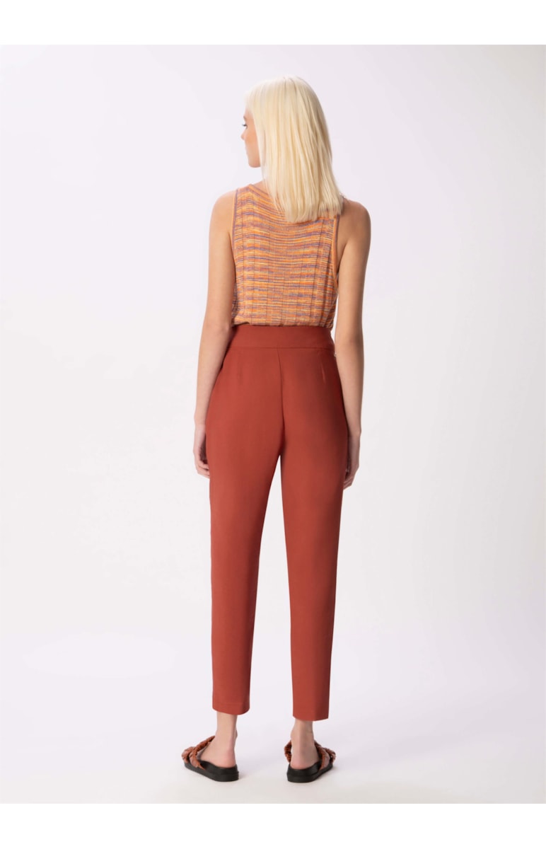 Calça Texture Cigarrete Marrom