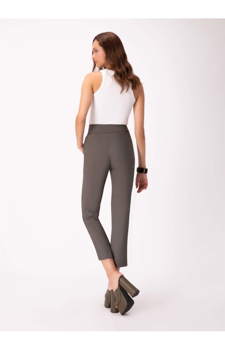 Calça Texture Cigarrete Verde Oliva