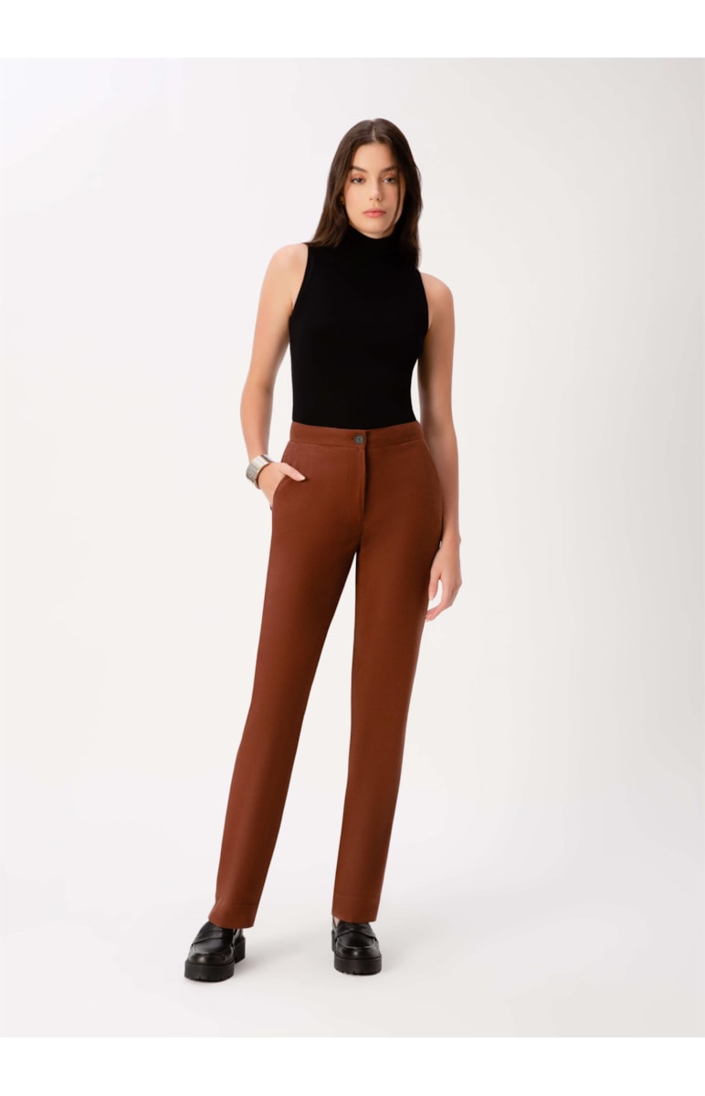 Calça Trama Line Marrom