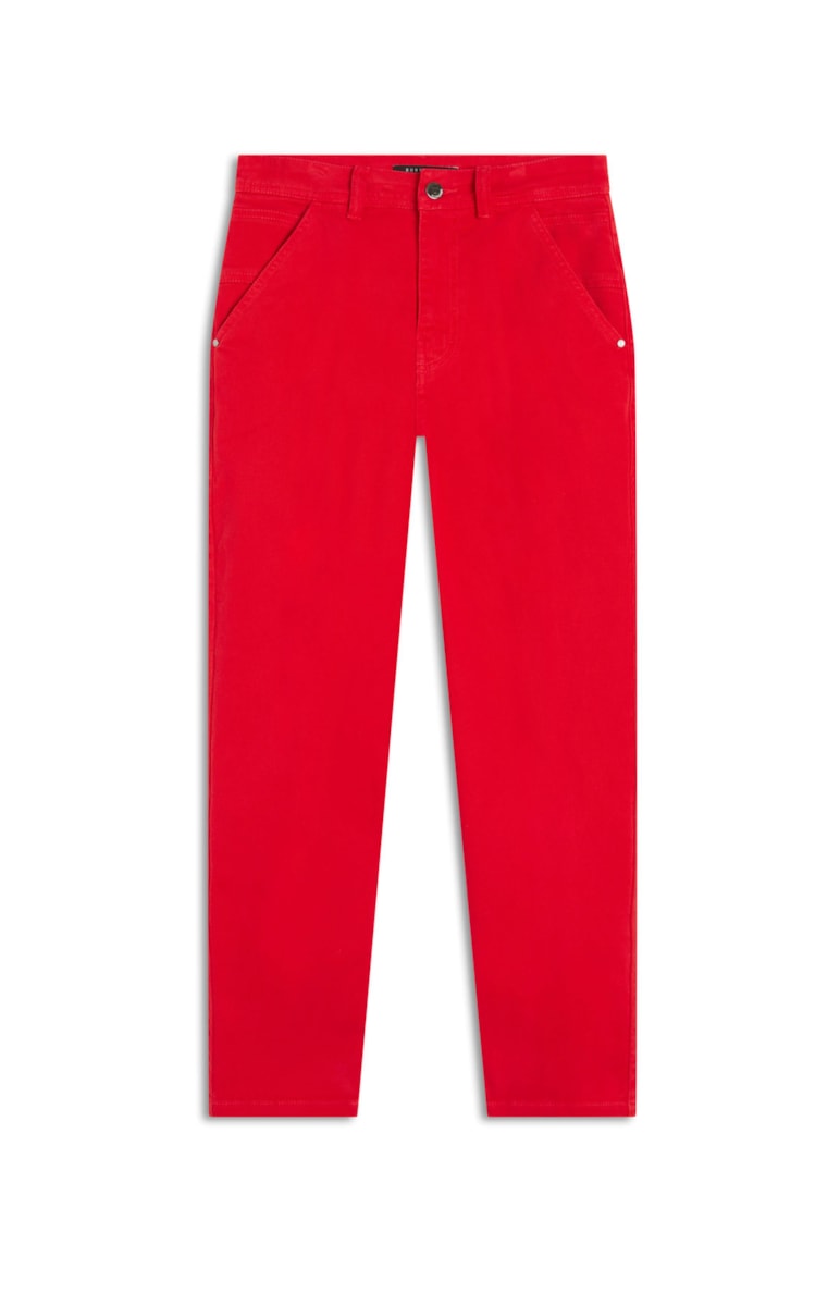 Calça Vintage Denim Mom Vermelho