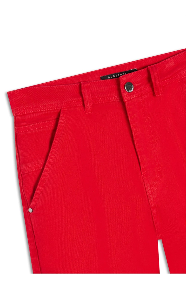 Calça Vintage Denim Mom Vermelho