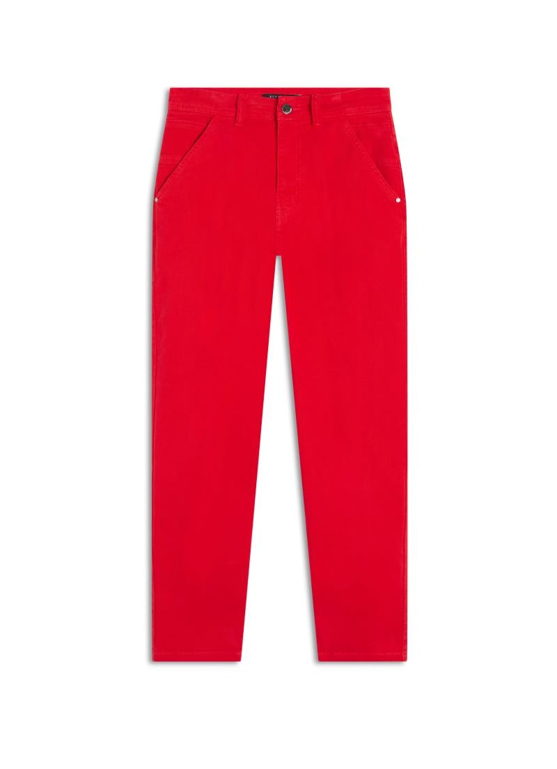 Calça Vintage Denim Mom Vermelho