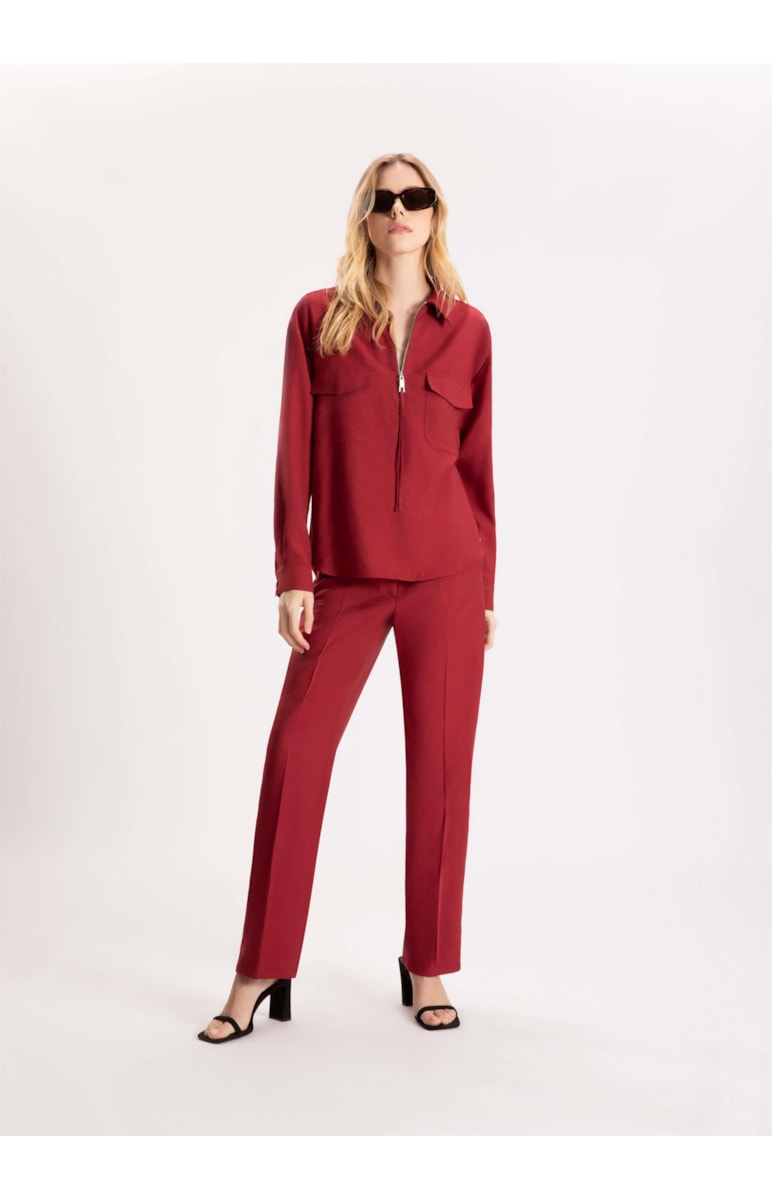 Calça Visco Tecno Reta Vermelho