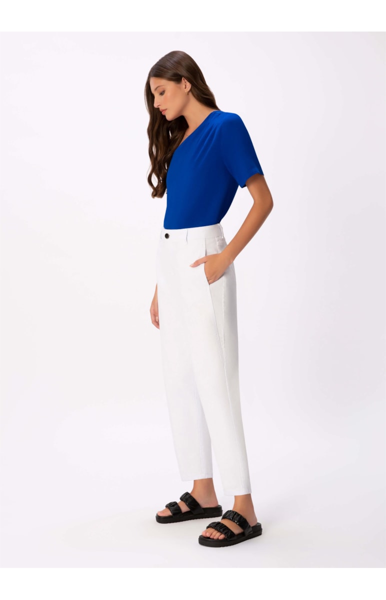 Calça White Denim Color Baggy Branco