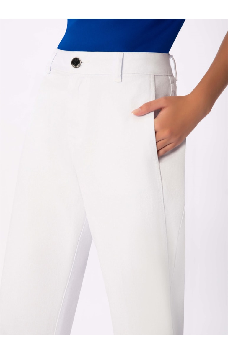 Calça White Denim Color Baggy Branco