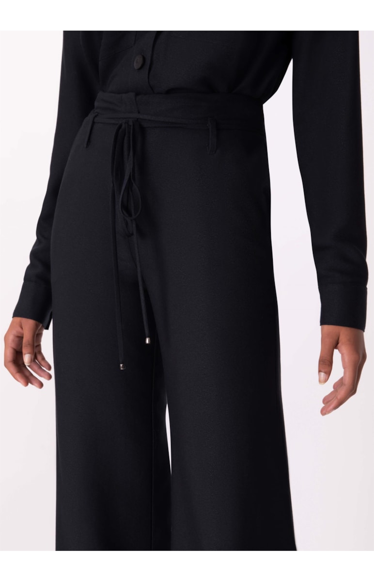 Calça Wide Leg Amarração Preto