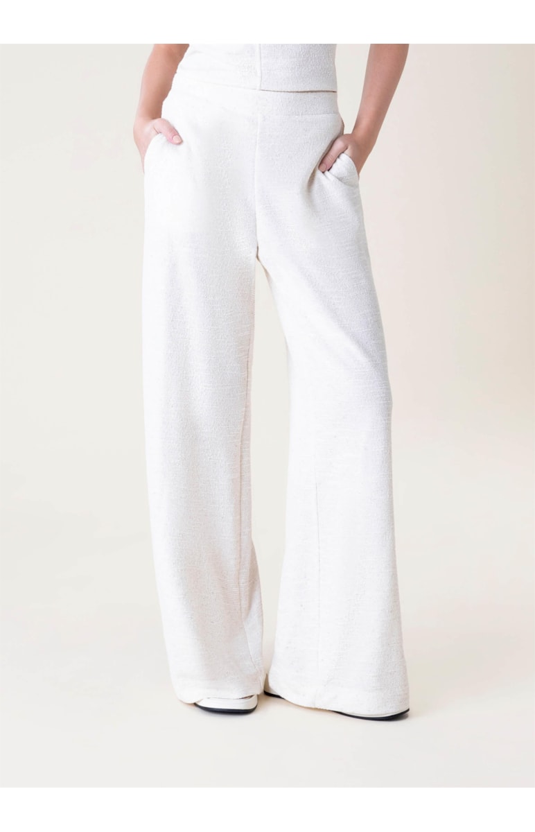 Calça Wide Leg Lino Craft Off White