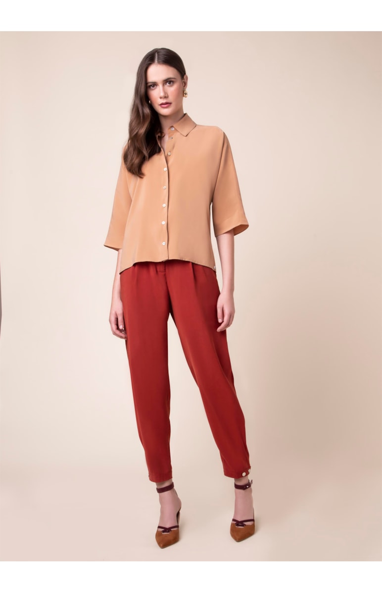 Camisa Ampla Caramelo