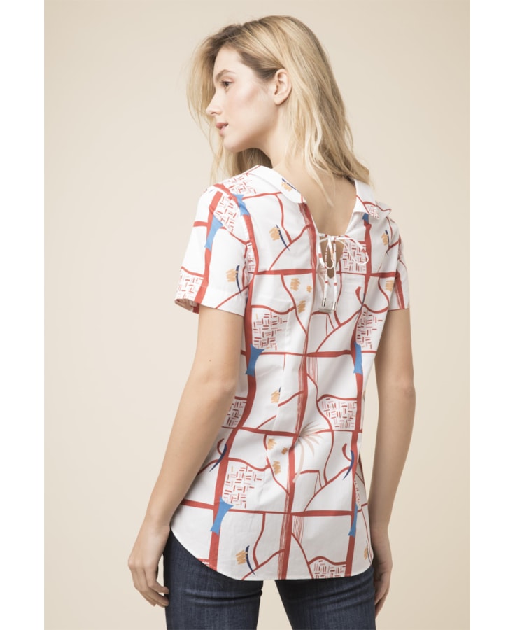 Camisa Arizona Amarração Estampado Laranja