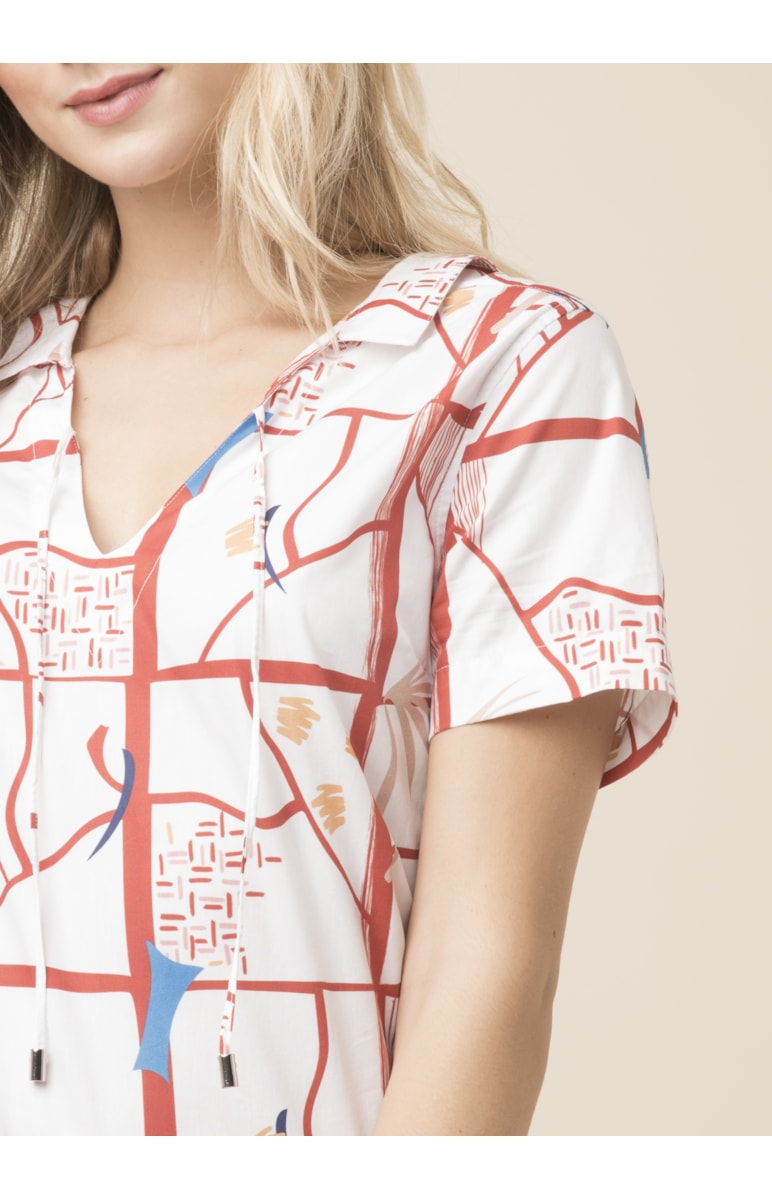 Camisa Arizona Amarração Estampado Laranja