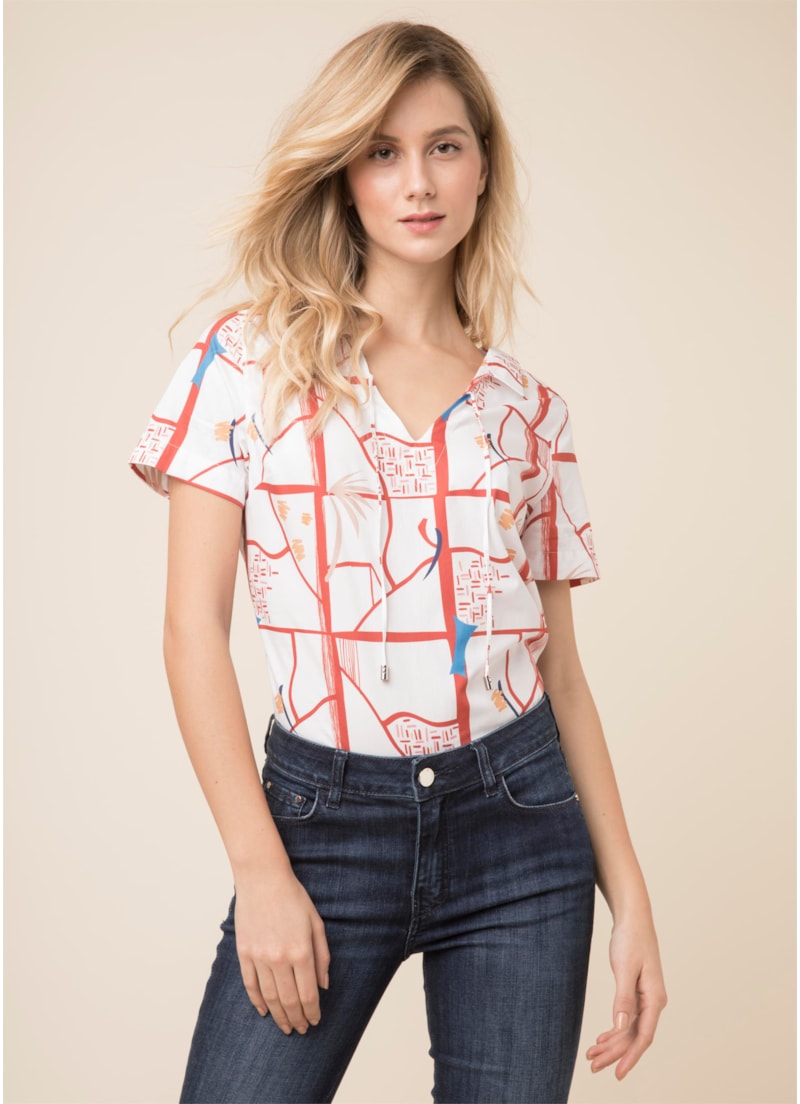 Camisa Arizona Amarração Estampado Laranja