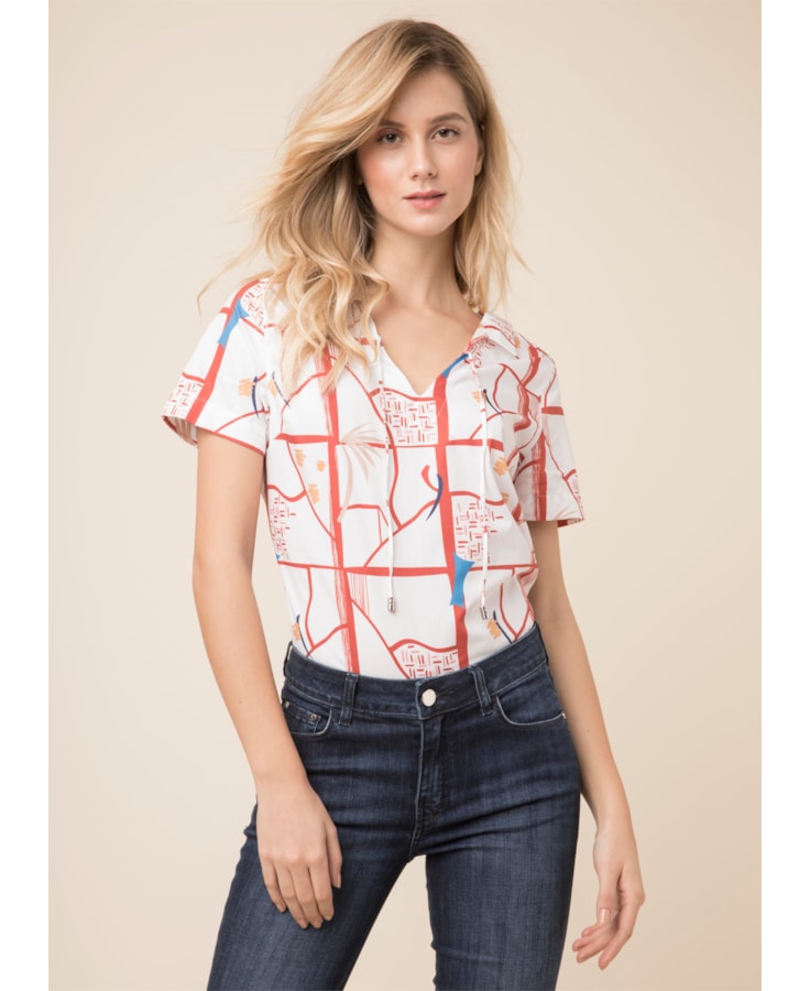 Camisa Arizona Amarração Estampado Laranja