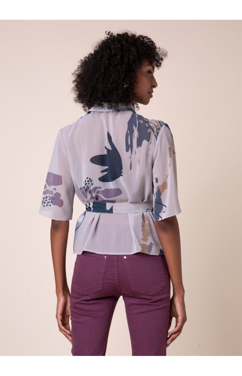 Camisa Art Splash Estampado Bege