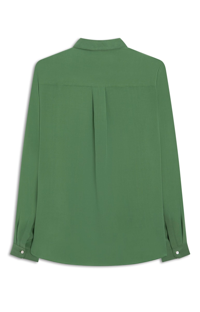 Camisa Basic Seda Verde Oliva