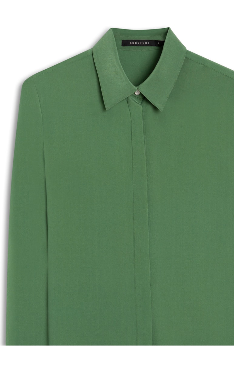 Camisa Basic Seda Verde Oliva
