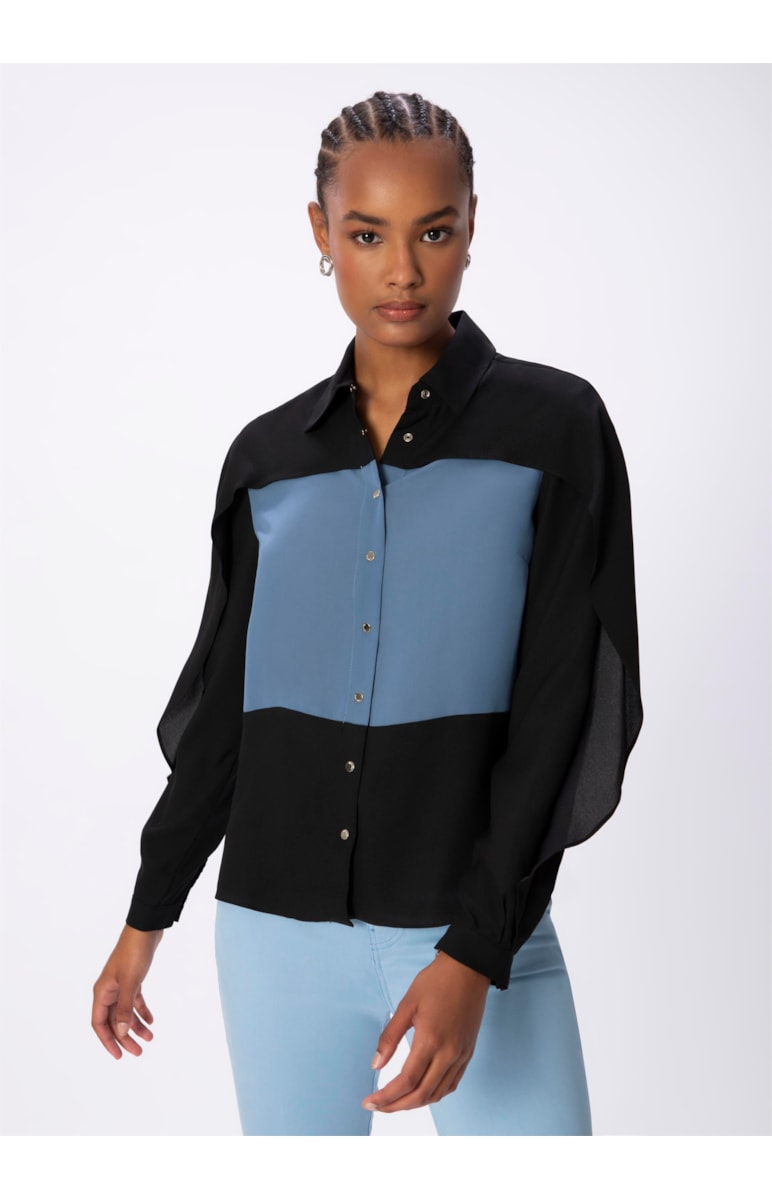 Camisa Bicolor Preto