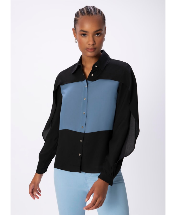 Camisa Bicolor Preto