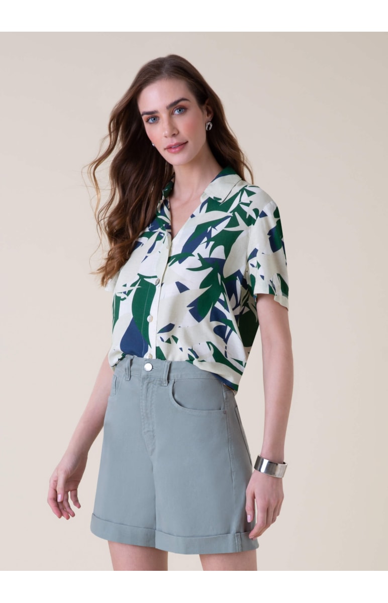Camisa Botanical Art Verde Bandeira