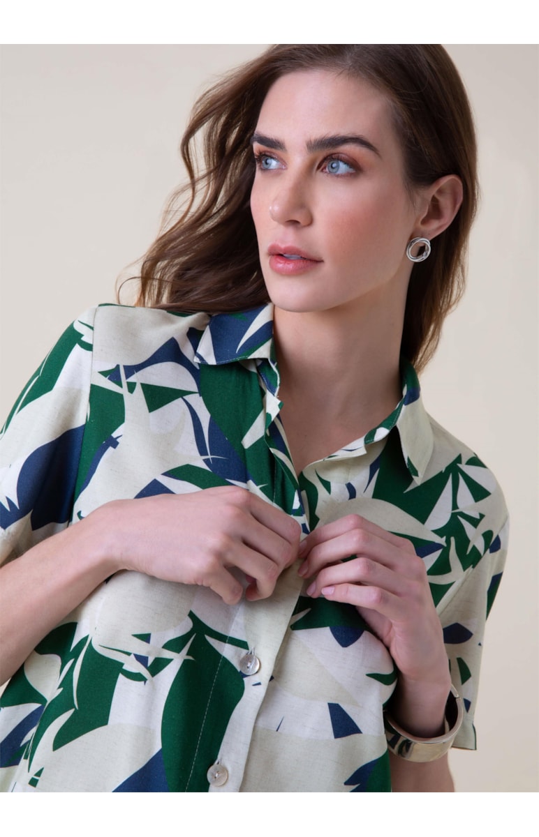 Camisa Botanical Art Verde Bandeira