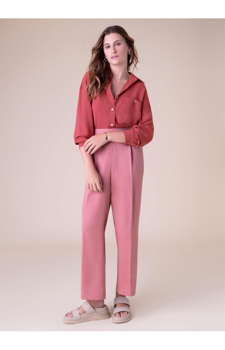 Camisa Delavê Rosa Velho