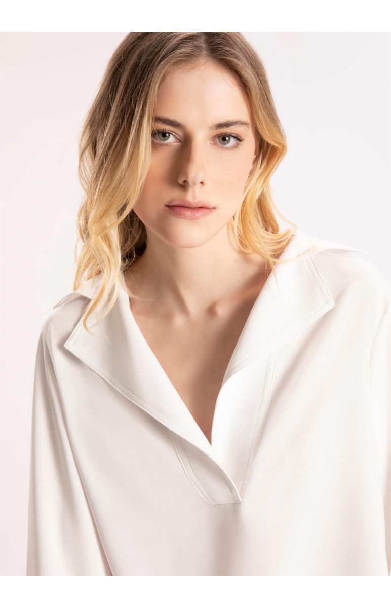 Camisa Duomo Pesponto Duplo Off White