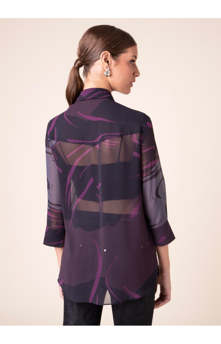 Camisa Estampa Paint Drops Est. Berinjela