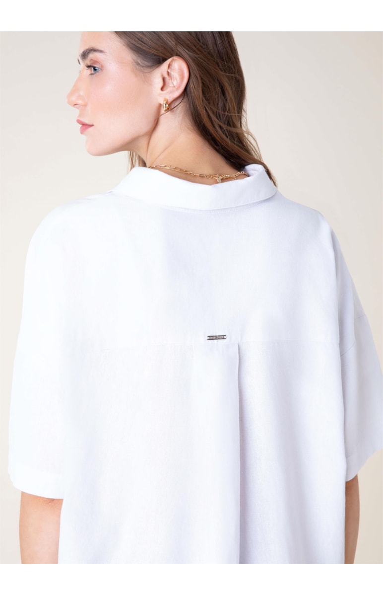 Camisa Fraldada Linho Branco