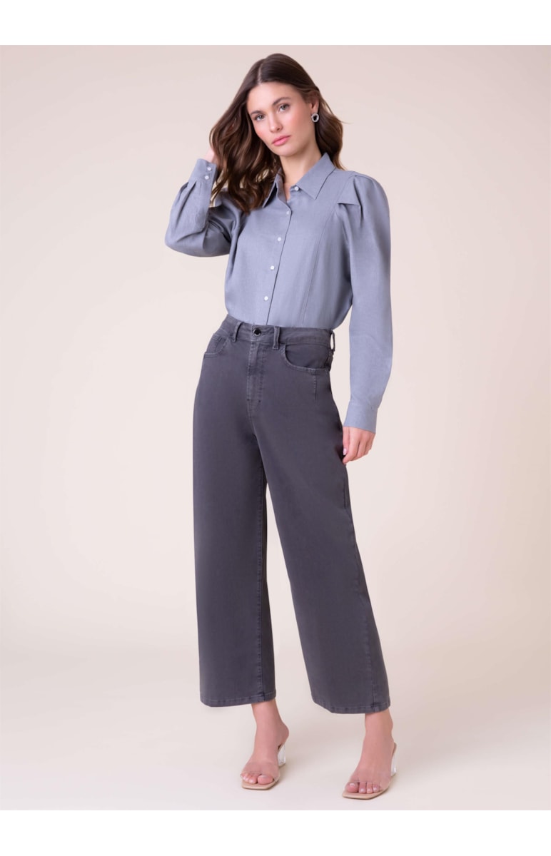 Camisa Heavy Linho Cinza Claro