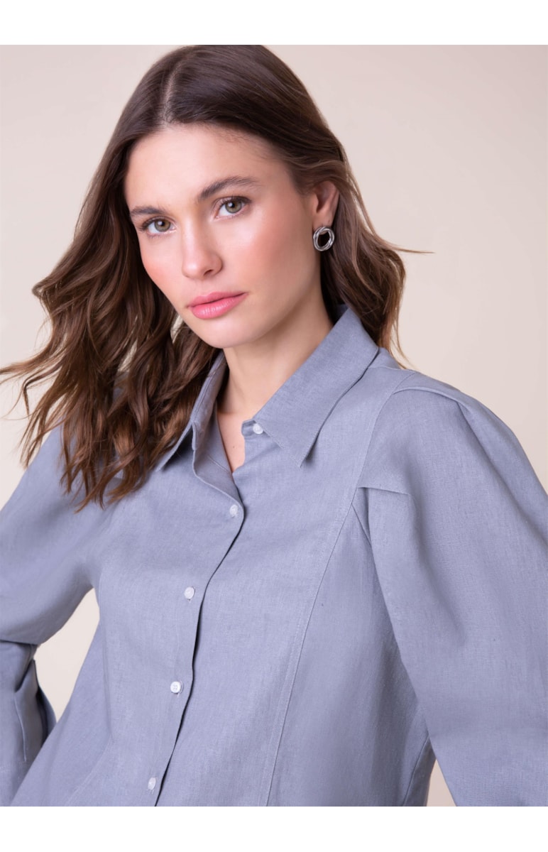 Camisa Heavy Linho Cinza Claro