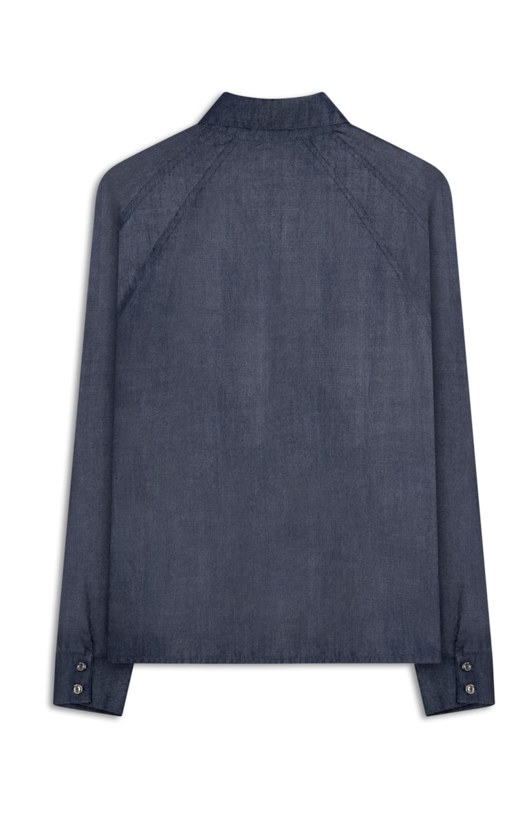 Camisa Light Denim Reglan 410 Lav.Escuro Destroyed