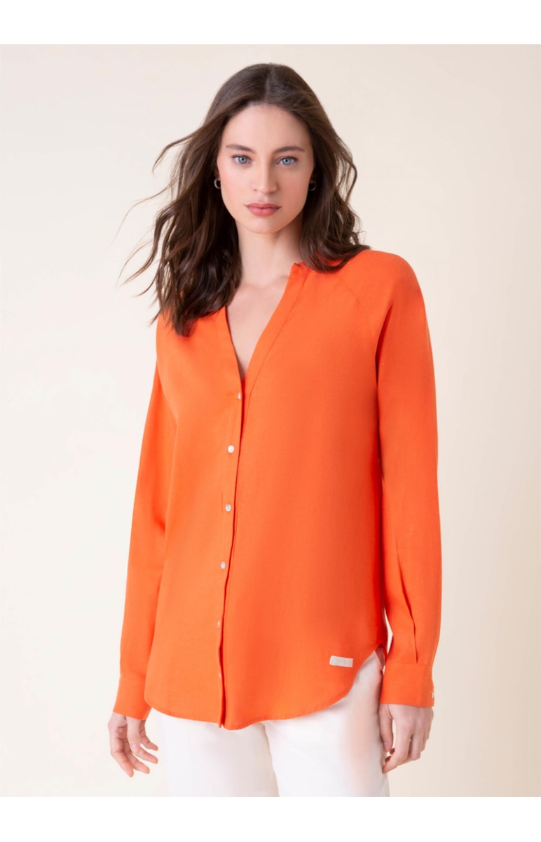 Camisa Linho Laranja