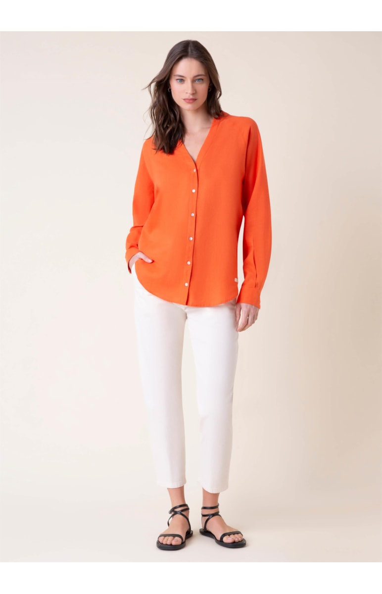 Camisa Linho Laranja