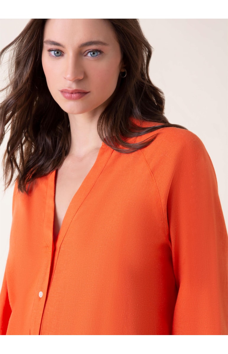 Camisa Linho Laranja