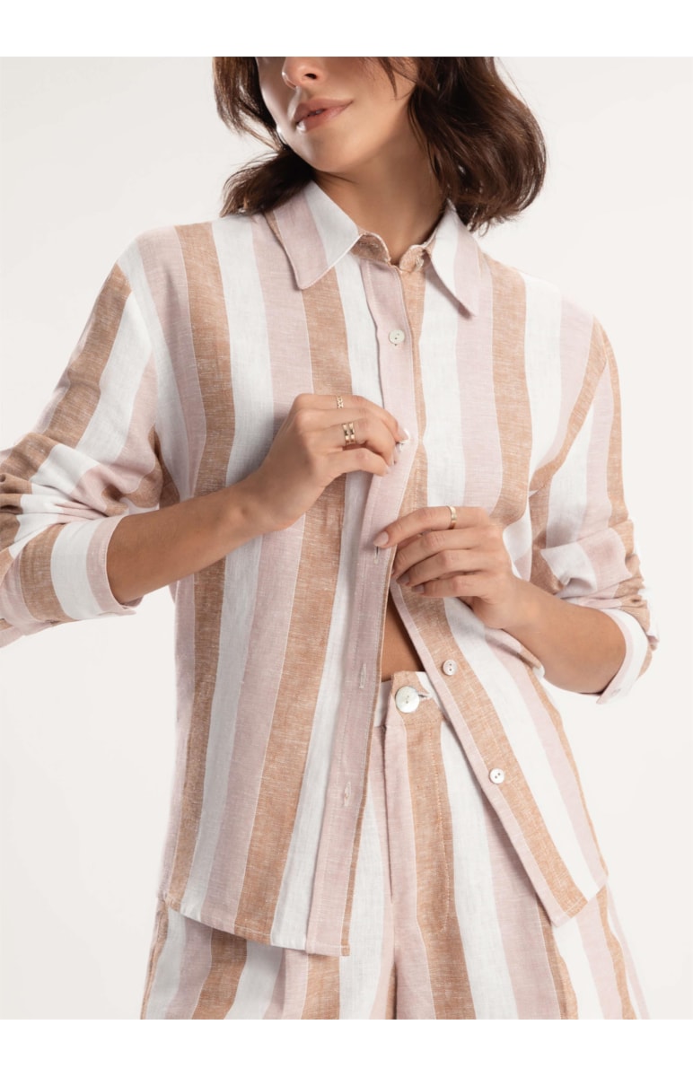 Camisa Linho Nilo Craft Rosa