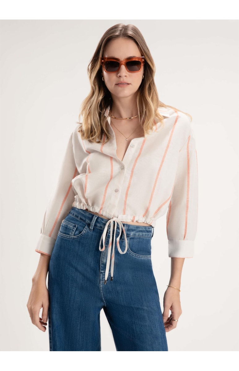 Camisa Linho Summer Stripes Natural