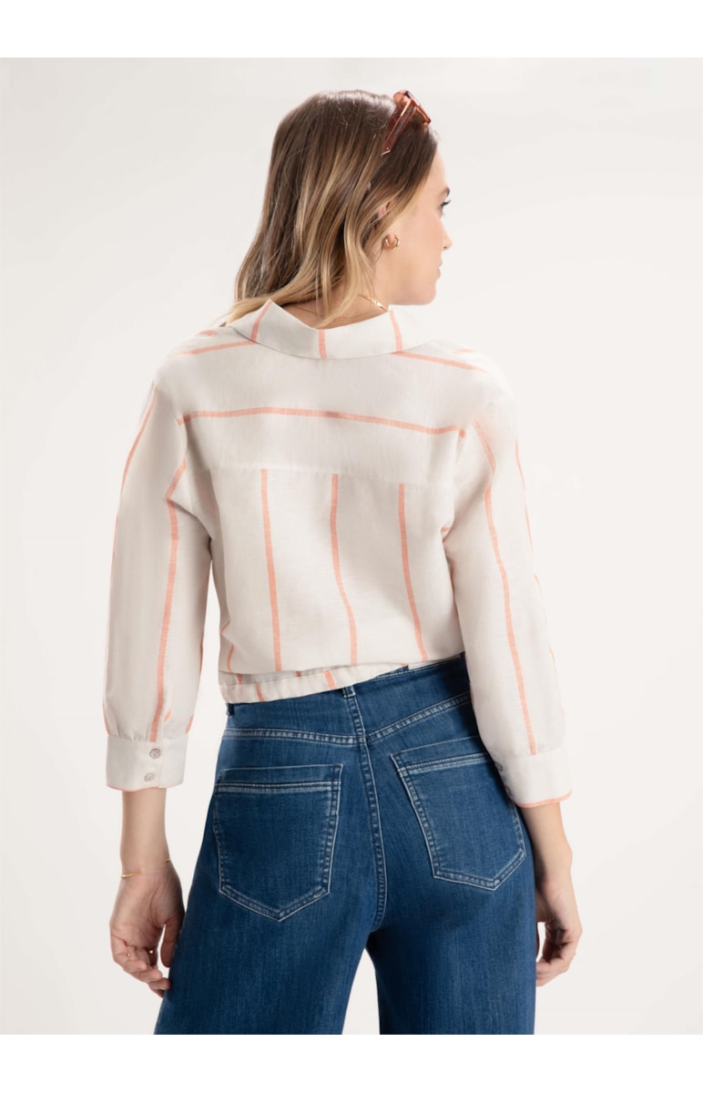 Camisa Linho Summer Stripes Natural